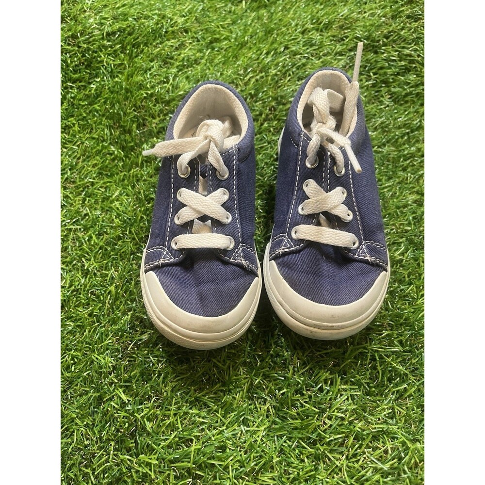 Footmates Toddler Navy Canvas Lace Up Sneakers Including Wide Insert Size 6